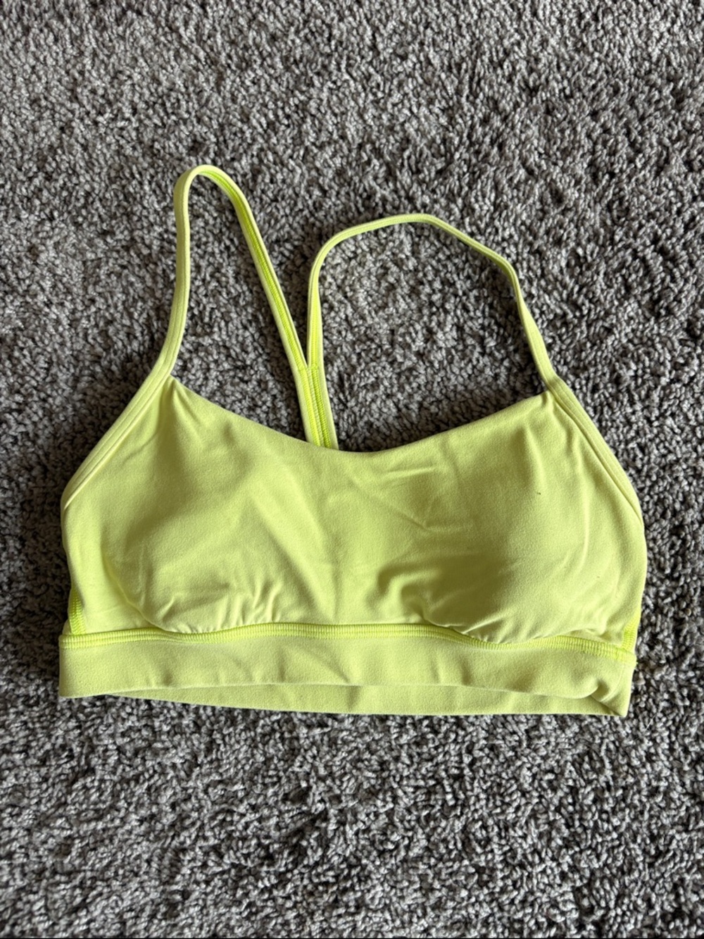 Neon yellow padded sports bra